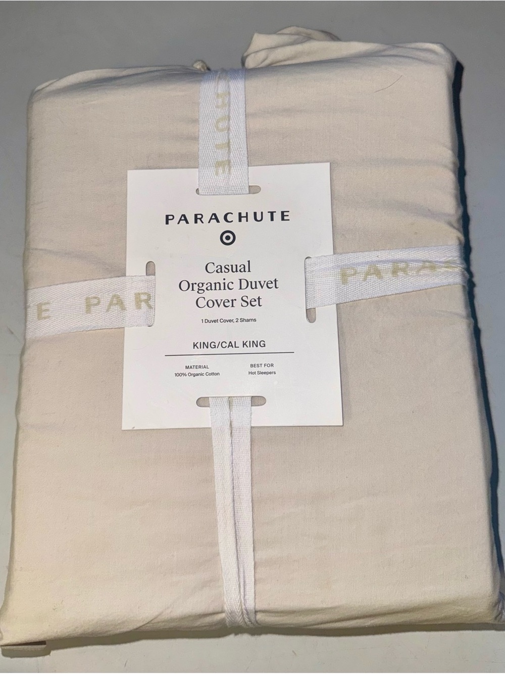 NWT Parachute Natural/Cream Organic Cotton Duvet Cover Set